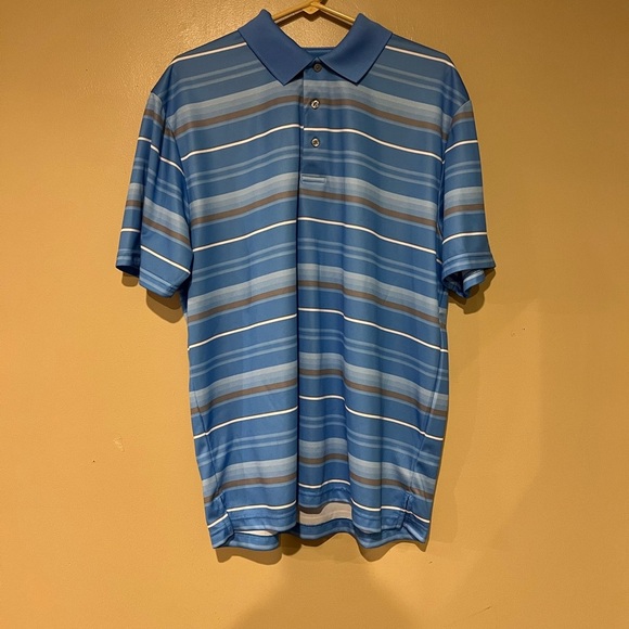 PGA Tour Pro Series Airflux Men Stripe Short Sleeve Golf Polo Shirt Size XL - Picture 1 of 5